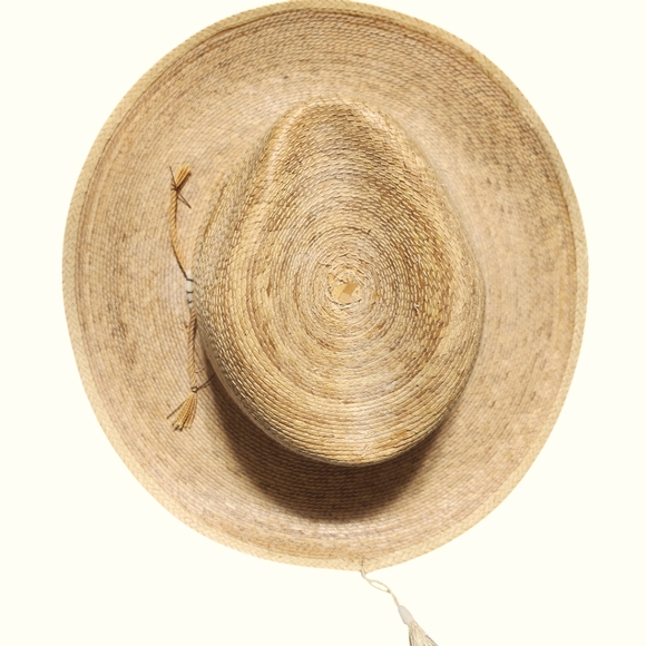 Sahuayo Legitimo Mexican Palm Straw Vintage 1990's Wicker Boho resort wear hat - Picture 2 of 6